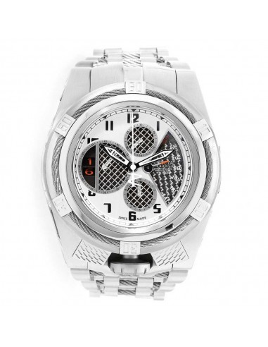 Invicta 16318 Men's Bolt Zeus Reserve Chrono Black & Silver Dial Steel Bracelet Watch français