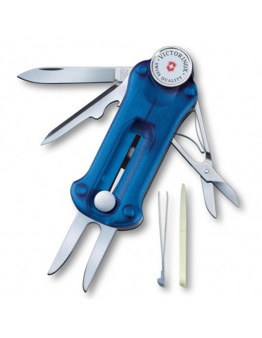 Swiss Army 53963 Victorinox Sports-Leisure Golf Tool Translucent Blue Handle Pocket Knife destockage