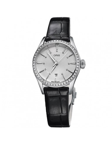 Oris Women's Automatic Watch - Artelier Diamond Date Black Strap | 01 561 7722 4951LS À commander