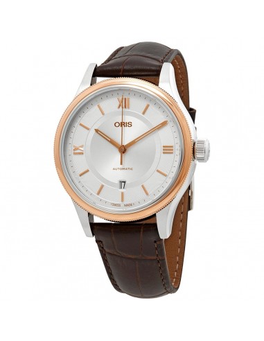 Oris Men's Automatic Watch - Classic Date Silver Dial Brown Strap | 01 733 7719 4371LS ou a consommer sur place