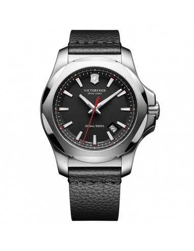 Victorinox Swiss Army Men's Watch - I.N.O.X. Quartz Black Leather Strap | 241737.1 Economisez 