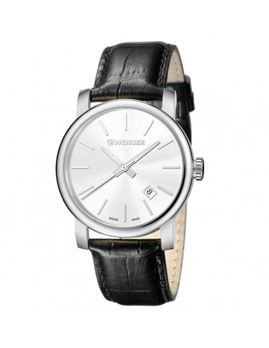 Wenger Men's Swiss Quartz Watch - Urban Classic Silver Dial Black Strap | 01.1041.122 Venez découvrir notre 