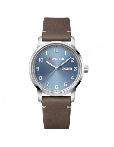 Wenger Men's Quartz Watch - Attitude Light Blue Dial Leather Strap | 01.1541.118 Le MVP de beaucoup