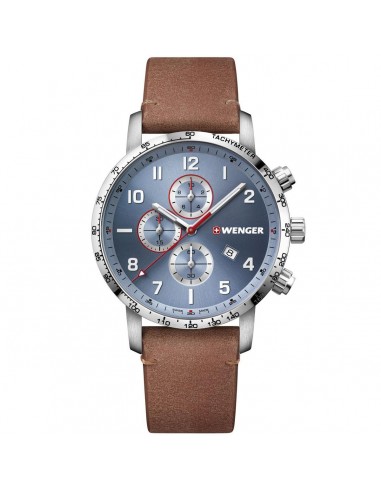 Wenger Men's Chronograph Watch - Attitude Blue and Silver Dial Strap | 01.1543.114 les ctes