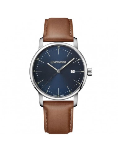 Wenger Men's Quartz Watch - Urban Classic Date Blue Dial Leather Strap | 01.1741.111 une grave pollution 