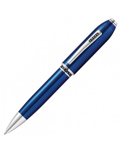 Cross Ballpoint Pen - Peerless Translucent Quartz Blue Engraved Lacquer | AT0702-14 basket pas cher