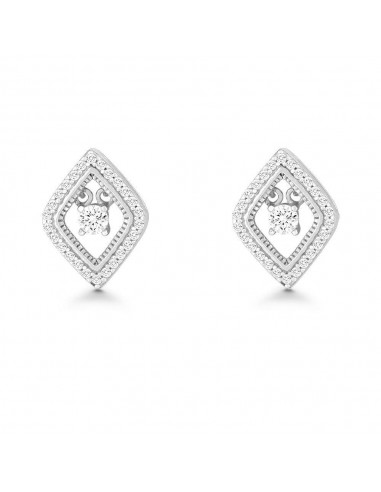 Sterling Silver Dancing Diamond Shaped Earrings Voir les baskets