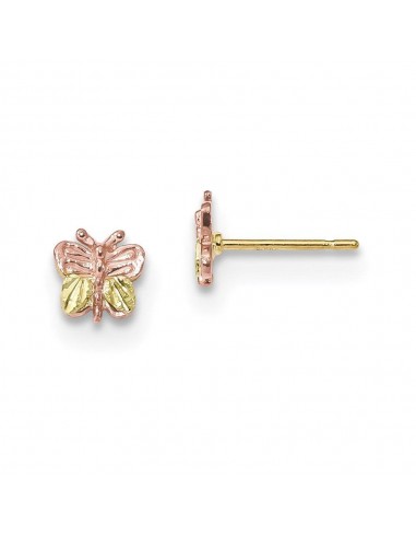 10k Tri-Color Black Hills Gold Butterfly Earrings Dans la société mordern