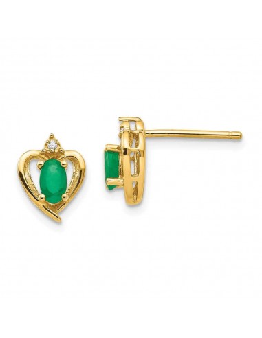 10K Diamond & Emerald Earrings Comparez et commandez 