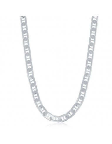 Sterling Silver Rhodium Plated 5.8mm Flat Marina Chain, 20" en ligne