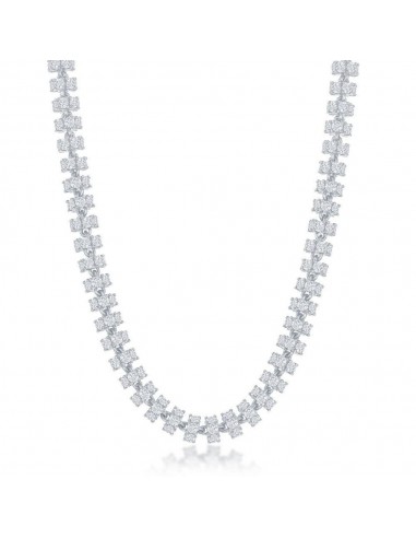 Sterling Silver Rhodium Plated 6mm Barrel CZ Chain, 22" à prix réduit toute l'année