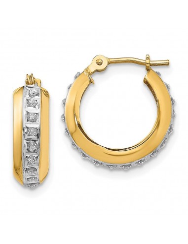 14kDiamond Fascination Round Huggy Hinged Hoop Earrings pour bénéficier 