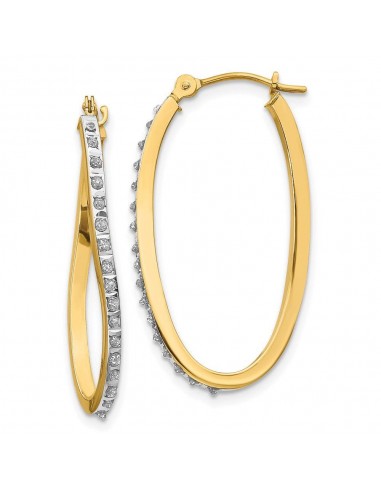 14k Diamond Fascination Twist Hinged Hoop Earrings online