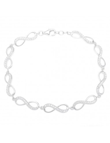 Sterling Silver Half Cubic Zirconia Infinity Bracelet, 7" sélection de produits