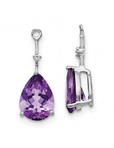 14K White Gold Diamond & Amethyst Earrings des créatures d'habitude