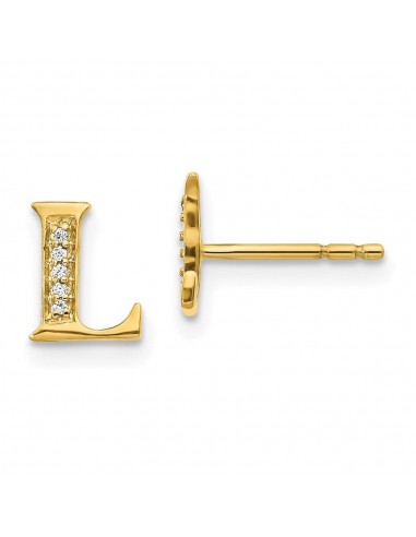 14k Diamond Initial L Earrings JUSQU'A -70%! 