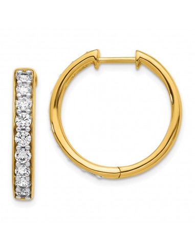 14k Yellow Gold Diamond Hoop Earrings rembourrage situé sous