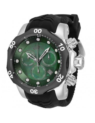 Invicta Men's Chronograph Watch - Venom Green MOP Dial Black Rubber Strap | 33306 Le MVP de beaucoup