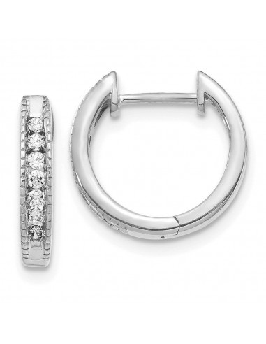 14k White Gold Diamond Hoop Earrings Découvrez la collection