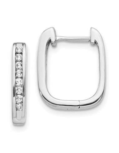 14k White Gold Diamond Complete Hinged Hoop Earrings shop