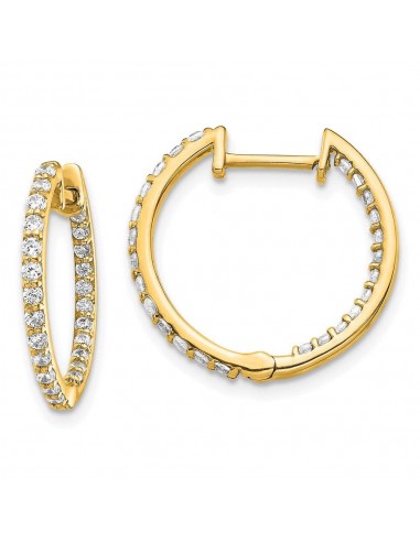 14k Diamond In & Out Hinged Hoop Earrings meilleur choix