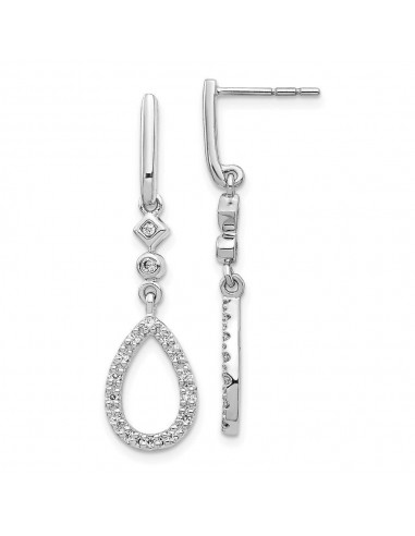 14k White Gold Diamond Teardrop Earrings offre 