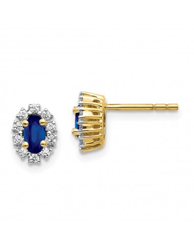 14k Yellow Gold Diamond & Sapphire Earrings livraison et retour toujours gratuits