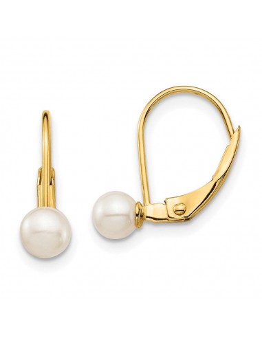 Madi K Kid's 14K  4-5mm White Round FW Cultured Pearl Leverback Earrings JUSQU'A -70%! 