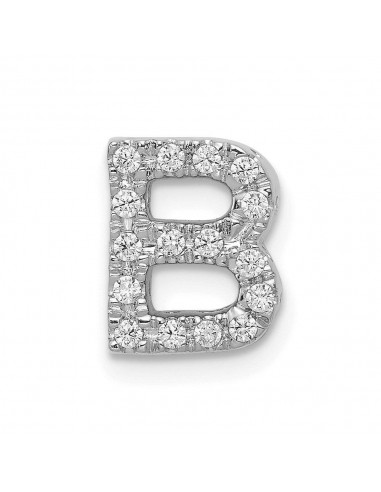 14k White Gold Diamond Initial B Charm de technologie