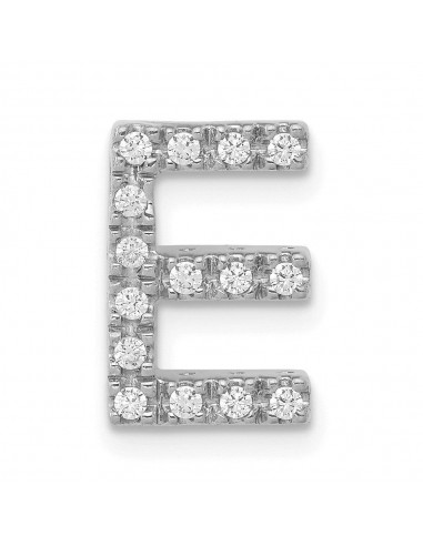 14k White Gold Diamond Initial E Charm sélection de produits