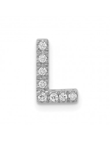 14k White Gold Diamond Initial L Charm des créatures d'habitude