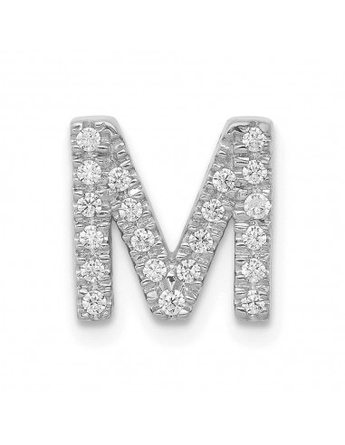 14k White Gold Diamond Initial M Charm 50-70% off 