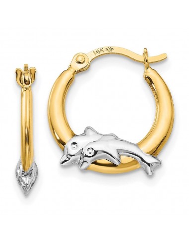 Madi K Kid's 14K  w/Rhodium Dolphin Hoop Earrings 50% de réduction en Octobre 2024