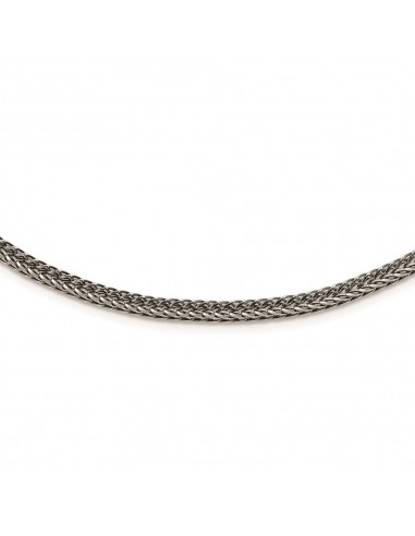 Stainless Steel Polished and Antiqued Franco 3.75mm Chain Les êtres humains sont 