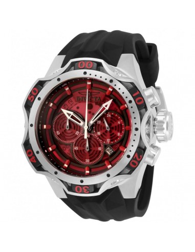 Invicta Men's Quartz Watch - Venom Chronograph Black Silicone Rubber Strap | 33631 de technologie