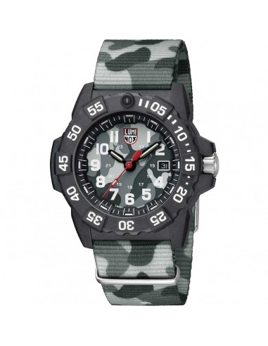 Luminox Men's Swiss Quartz Watch - Navy Seal Gray Camouflage Nylon Strap | 3507.PH.L les ctes