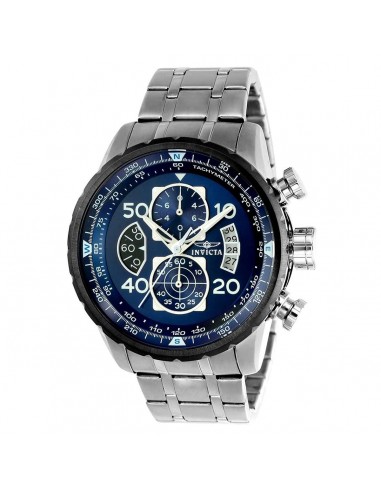 Invicta 22970 Men's Aviator Blue Dial Steel Bracelet Chronograph Compass Watch des créatures d'habitude