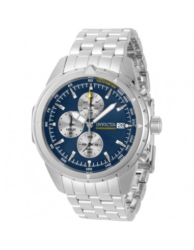 Invicta Men's Chronograph Watch - Aviator Silver and Blue Dial Steel Bracelet | 31495 prix pour 