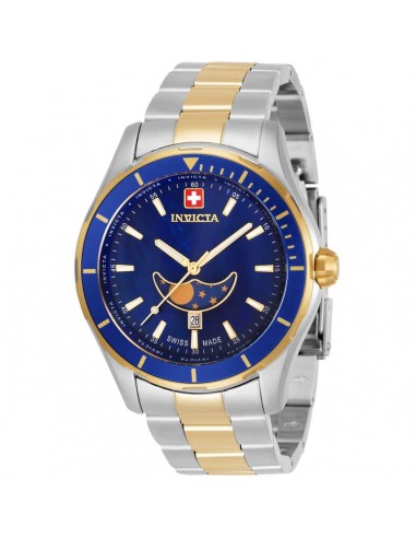 Invicta Men's Watch - Pro Diver Quartz Moon Phase Blue MOP Dial Bracelet | 33467 pas chere