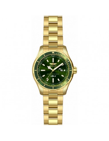 Invicta Men's Quartz Watch - Pro Diver Green Dial Yellow Gold Steel Bracelet | 35595 Fin de série