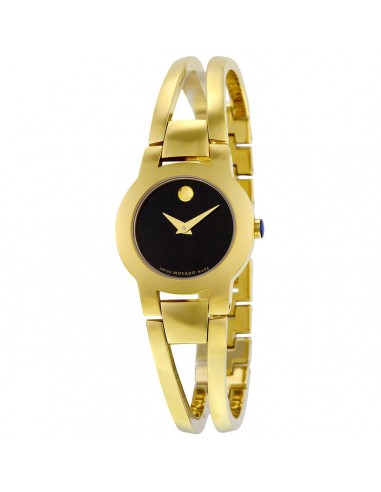 Movado Women's Quartz Watch - Amorosa Black Dial Yellow Gold Steel Bracelet | 0606946 chez Cornerstreet bien 