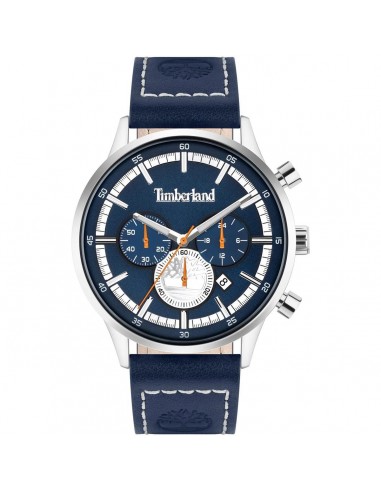 Timberland Men's Chronograph Watch - Blue and White Dial Leather Strap | TDWGC2090502 pas chere