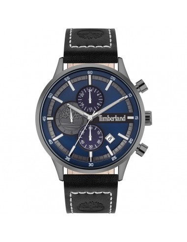 Timberland Men's Chronograph Watch - SS Case Black Leather Strap | TDWGF2090401 pas cher 