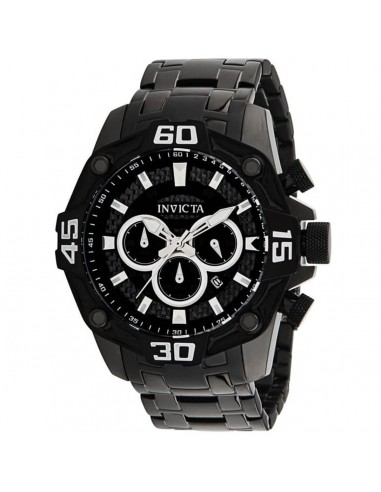 Invicta Men's Chronograph Watch - Pro Diver Quartz Gunmetal Steel Bracelet | 33850 français