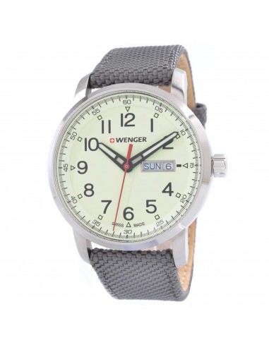 Wenger 01.1541.106 Men's Attitude Heritage Beige Dial Grey Nylon Strap Watch solde