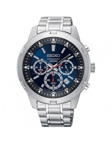 Seiko Men's Chronograph Watch - Neo Sports Blue Dial Silver Tone Bracelet | SKS603P1 en linge