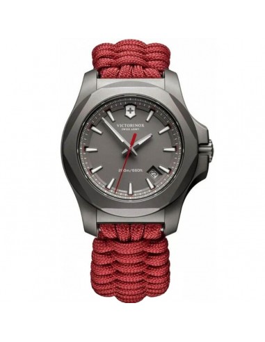 Victorinox Swiss Army Men's Watch - Titanium I.N.O.X. Grey Dial Red Paracord Strap | 241882 français