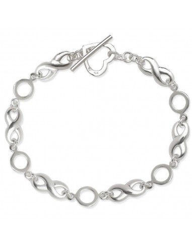 Sterling Silver Infinity with Heart Toggle Bracelet, 7.5" Jusqu'à 80% De Réduction