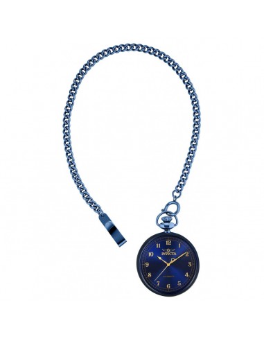 Invicta Men's Automatic Pocket Watch - Vintage Blue Dial Stainless Steel Chain | 34453 offre 