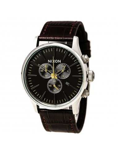 Nixon A4051887 Men's Sentry Chrono Brown Dial Brown Leather Strap Watch suggérées chez